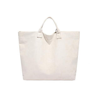 Bolsa de Compras Mediana de Lona de Algodón con Estampado Personalizado Ecológico, con Asa Larga y Correa para el Hombro, en Oferta - Product Image 3