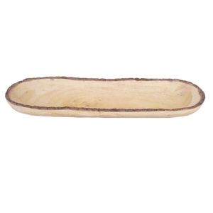 Cuenco de masa de madera natural hecho a mano al por mayor, utensilios de cocina pulidos de forma ovalada para uso doméstico en restaurante para servir en súper mercado - Product Image 1