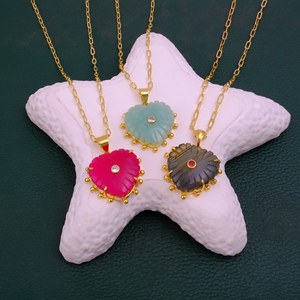 Collar con Colgante de Jade Rubí en Forma de Corazón, Cadena de Latón Chapada en Oro, Joyería Romántica para Mujer, Uso Diario - Product Image 4