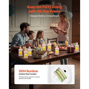 Juego de 12 Faroles LED Eléctricos sin Llama para Interiores/Exteriores, Decoración de Pared y Porche, con Soporte de Plástico para LED - Product Image 4