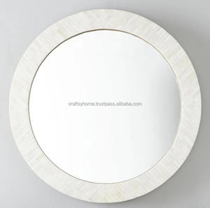 Espejo de pared tradicional de madera de alta calidad, marco de incrustaciones de hueso redondo, decoración del hogar con incrustaciones de hueso de buena calidad - Product Image 6