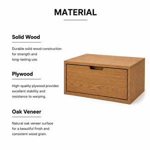 <b>Wall</b>-Mounted Hardwood Nightstand Built-In <b>Floating</b> Bedside <b>Shelf</b> for Space-Saving Modern Bedrooms hardwood Nightstands - Product Image 5
