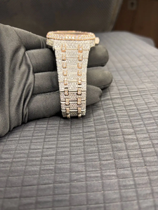 I&U Luxury Men's Mechanical Watch Auto <b>Date</b> Full Moissanite Pave Stainless Steel - Product Image 3