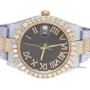 Montre-bracelet automatique élégante en moissanite avec diamant pour hommes, acier inoxydable de haute qualité, analogique, style hip hop antique de 41mm, entièrement glacé - Product Image 4