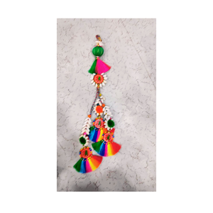 Vente en gros pendentif pompon en pierre coloré style plage bohème fille pompon porte-clés pompon pompons - Product Image 4