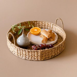 Buen Precio y la Mejor Calidad, Bandeja Redonda de Ratán Estilo Boho, Cesta Tejida para Decoración de Mesa en el Hogar y Hotel - Product Image 4