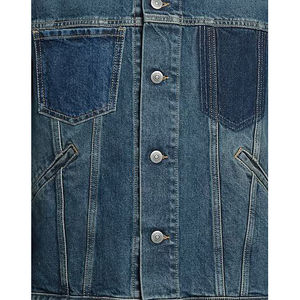 Chaqueta de mezclilla para hombre de calidad premium, efecto desgastado por el sol, diseño con botones cubiertos, corte regular. Ideal para el mercado online de invierno de alta gama. Económica. - Product Image 4