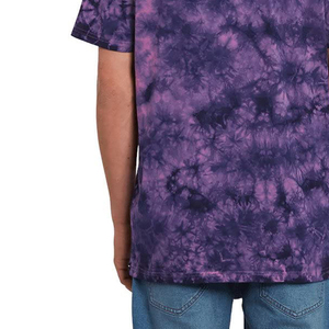 Camiseta Tie Dye Morado Azul Rosa Unisex, Ropa Urbana de Verano, Logotipo Personalizado, Algodón Suave, Camiseta Informal de Primera Calidad OEM - Product Image 3