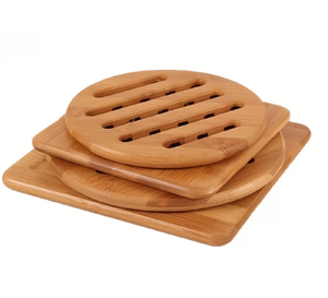 Sous-plats en bois pour casseroles chaudes, accessoires de cuisine, sous-plats en bois personnalisés en promotion, tapis résistants à la chaleur ronds et carrés pour table - Product Image 1