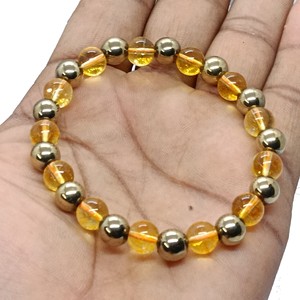 High quality Citrine Pyrite Crystal Gemstone Bead Bracelet Fashion Charm Jewelry for Men Women for Energy Meditation Gift - Product Image 5