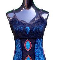 Casual Summer Women's Long CAMISoles Breathable 100% Cotton Knitted Fabric <b>Patchwork</b> Design - Product Image 5