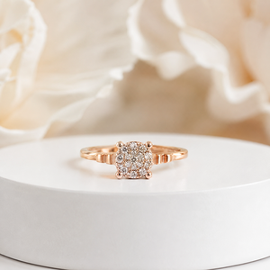 Wholesale 14K <b>Gold</b> Solitaire <b>Ring</b> with Diamond Look Center Stone Premium Women Bridal Jewelry Supplier - Product Image 2