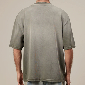 Camiseta Vintage de Alta Calidad, 100% Algodón, Teñida, Holgada, Extra Grande, Lisa - Product Image 5