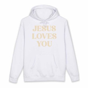 Sudadera con la Frase 'Jesus Loves You Saved By Grace' para Hombre, Mujer y Jóvenes, en Felpa Francesa con Letras de Chenilla, Personalizada de Fábrica - Product Image 1
