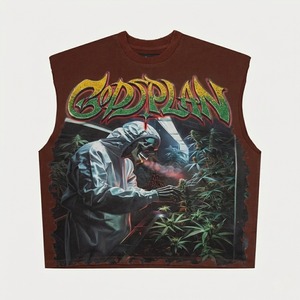 T-shirts Premium Noirs Personnalisables à Motifs Crânes Imprimés par Sublimation pour Hommes, Sans Manches, Coupe Boxy Courte, avec Lettres et Strass - Product Image 4