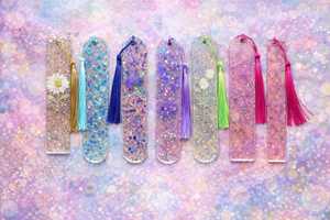 Marque-pages décoratifs personnalisés en résine avec logo sur mesure, design Art Déco, nom unique, pour livres, Coran, cadeau réfléchit pour Diwali - Product Image 2