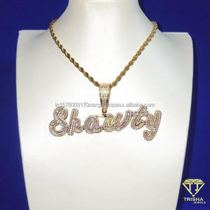 Collar de lujo con colgante de moissanita y cadena estilo hip hop, personalizado con letra, para hombre y mujer - Product Image 5