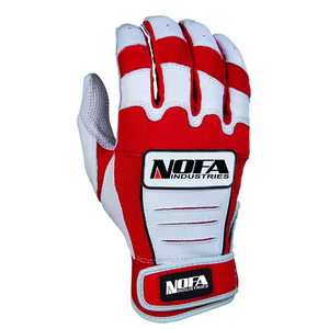 Guantes de Bateo de Cuero Personalizados en Negro/Blanco, Acolchados, con Cierre de Hebilla Ambidiestra, Tejido de Punto, para Entrenamiento de Béisbol para Adultos, en Varios Tamaños - Product Image 2