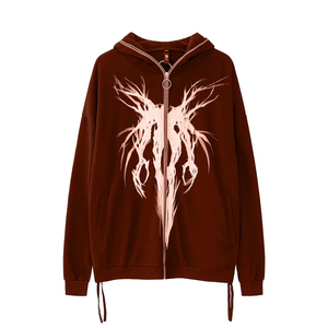 Nouveaux sweats à capuche DLS Streetwear Acid Wash, impression DTG personnalisée, fermeture éclair, strass, sweat à capuche graphique pour homme, 100% coton, poids lourd - Product Image 5