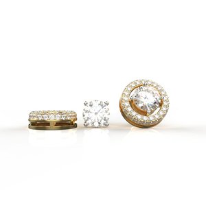 Pendientes Clásicos de Diamantes Redondos con Engaste de Garra en Oro de 18K, Joyería de Boda para Mujer - Product Image 3