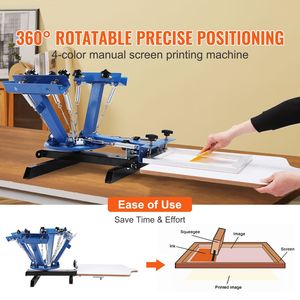 Macchina Serigrafica a 4 Colori con 1 Stazione, 21.2x17.7in/54x45cm, Pressa a Doppio Strato, Rotazione a 360 Gradi, Stampante Serigrafica per Prodotti - Product Image 4