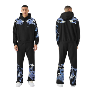 Ensemble survêtement Dragon : sweat à capuche et pantalon de jogging en molleton de coton, style streetwear décontracté, tenue de sport hiver, vente en gros - Product Image 1