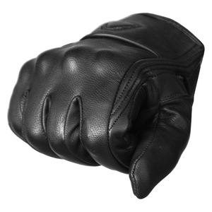 ถุงมือหนังแท้สไตล์วินเทจสำหรับขี่มอเตอร์ไซค์แบบเต็มนิ้ว สีดำ พร้อมแผ่นยางป้องกัน รองรับการใช้งานหน้าจอสัมผัส - Product Image 5