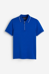 Polo pour homme à fermeture éclair sur le devant, manches courtes, décontracté, uni, tricoté, de haute qualité, respirant, vêtements décontractés d'été pour homme - Product Image 2