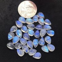 Pierres de lune arc-en-ciel 7x10 mm, cabochons en forme de poire, qualité supérieure, pierres précieuses en vrac de qualité AAA pour la création de bijoux