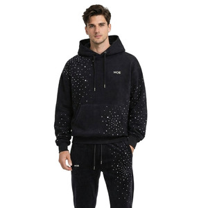 Ensembles de jogging tendance Y2K avec sweats à capuche à strass, coupe oversize et carrée, en molleton épais de haute qualité, style streetwear, vente en gros - Product Image 5