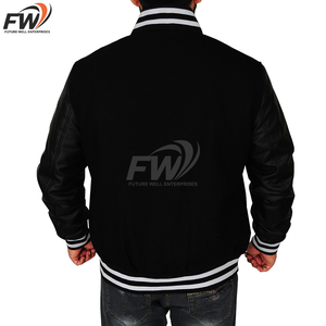 Chaqueta Varsity Personalizada de Alta Calidad con Logotipo Personalizado, Estilo Otoñal, Chaqueta de Lona y Cuero para Hombre, Estilo Urbano, Transpirable, Venta al Por Mayor - Product Image 2
