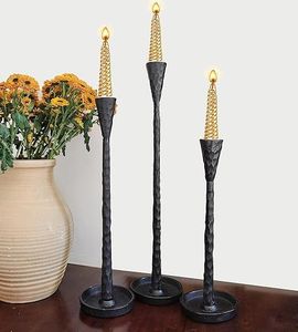 เชิงเทียนเหล็กโบราณชิ้นงานตกแต่งสุดเก๋สำหรับวางบนโต๊ะในห้องนั่งเล่นและการจัดมื้อค่ำใต้แสงเทียนสุดโรแมนติก - Product Image 2