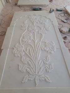 Panneaux muraux décoratifs en marbre sculpté - Panneaux muraux extérieurs modernes hautement polis, design découpé CNC - Product Image 2