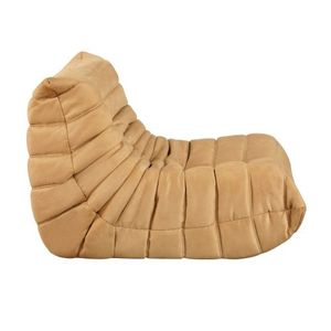 Poltrona di Lusso Trapuntata in Microfibra Gialla, Comoda Sedia da Terra per Arredamento Soggiorno - Product Image 3