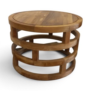 High Quality <b>Solid</b> Teak Wood Round Coffee Table Luxury <b>Wooden</b> Furniture Manufacturer Hotel Villa Home Project Furniture Supplier - Product Image 3