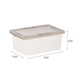 Bacs de rangement en plastique de 14,5 litres avec couvercles, empilables, lot de 6 - Product Image 2