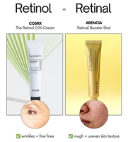 Crème Booster Anti-rides au Rétinol Arencia 30ml pour Soins de la Peau Coréens Véganes, Estompe les Cicatrices d'Acné et les Taches Brunes