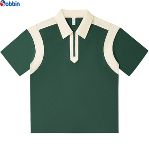 <span class=keywords><strong>Polo</strong></span> pour <span class=keywords><strong>homme</strong></span> à <span class=keywords><strong>manches</strong></span> <span class=keywords><strong>courtes</strong></span>, color-block, avec fermeture éclair, séchage rapide, tricoté, décontracté, <span class=keywords><strong>blanc</strong></span> et bleu marine, respirant - Product Image 6