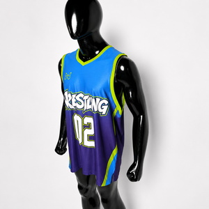 Maillot de basket-ball personnalisé sublimé pour garçons, sans manches, col en V, uniforme en mesh, séchage rapide, nom et numéro de l'équipe, vêtements - Product Image 4