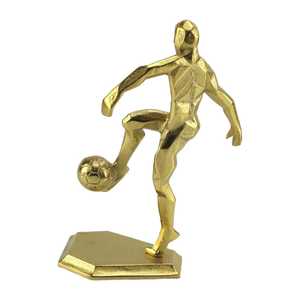 Figura Decorativa de Jugador de Fútbol Dorada de 32 cm de Alto x 13 cm de Ancho x 20.5 cm de Largo, Escultura de Mesa, Diseño Artístico Moderno para Sala de Estar - Product Image 6