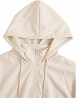 Veste coupe-vent légère zippée pour femme, style sport décontracté, avec capuche et poches, idéale pour les journées de pluie