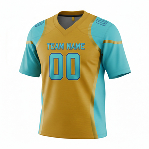 Service OEM en gros, logo et numéro d'équipe personnalisés, maillot de football américain à manches courtes, 100% polyester, couleurs d'équipe personnalisées - Product Image 6
