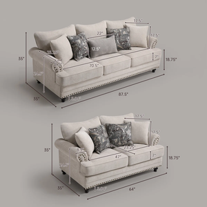 <b>SOFA</b> LOUNGE SET Minimalist from Vietnam Sectional <b>Sofa</b> style High Density Sponge Velvet <b>Pillow</b> Back Metal/Wood - Product Image 3