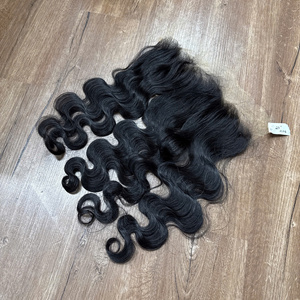 Cabello Virgen Vietnamita Ondulado Negro de Lujo con Frente Frontal, Cabello Humano Súper Doble Trama, Envío Rápido Directo de Fábrica - Product Image 3