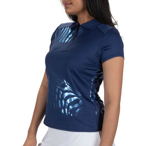 Camiseta Polo Azul Personalizada de Manga Corta, Tejido de Punto Estampado, Informal, Transpirable, 100% Poliéster, Impresión por Sublimación - Product Image 1