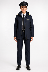 Custom Airline Pilot Uniforms OEM ODM | Premium Tailored Women Full Sleeve Complete Set | Pilot Waterproof <b>Rain</b> <b>Jacket</b> Uniform - Product Image 1