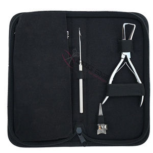 Kit de Herramientas para Extensiones de Cabello Plateadas con Alicates Profesionales para Microenlaces, Gancho para Cabello, Agujas de Coser y Pinzas de Pico de Pato para Seccionar - Product Image 5
