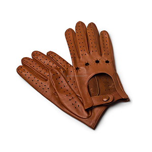 Gants de conduite en cuir sans doigts, style vintage racing, sur mesure OEM ODM, prix usine - Product Image 2