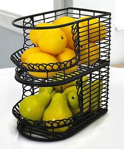 Metal Fruit <b>Basket</b> Crafted For Decorative Centerpiece Use While Providing Practical Produce <b>Storage</b> Benefits - Product Image 2