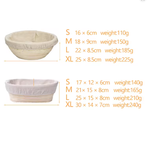Paniers à pain traditionnels en rotin, formes ronde et ovale, bols de cuisson en rotin avec doublure, vente en gros du Vietnam - Product Image 2
